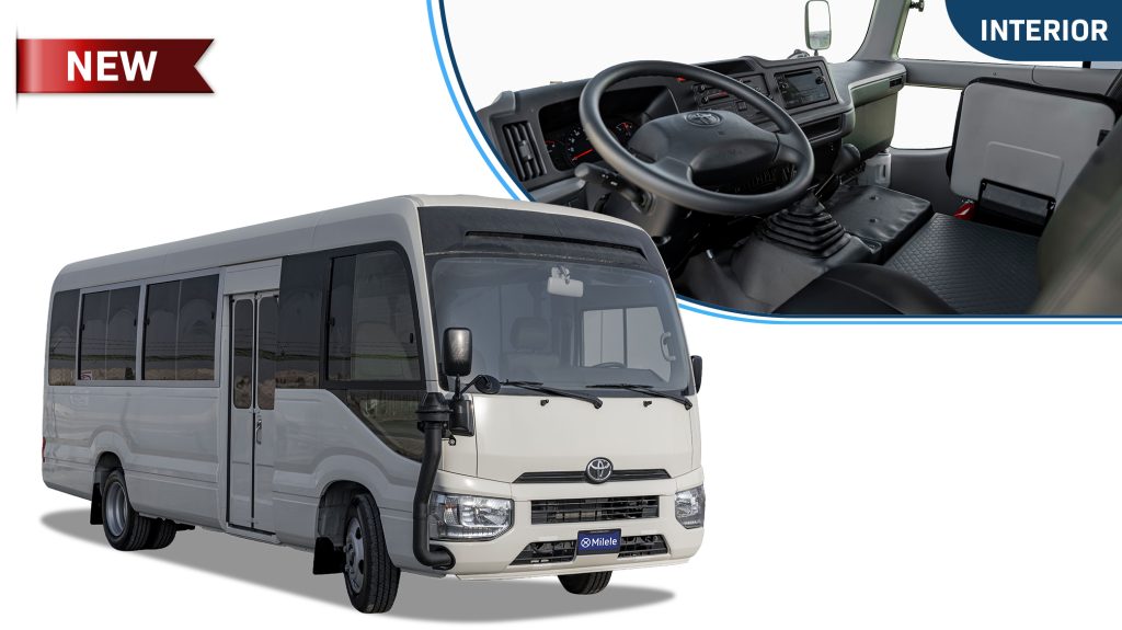 (LHD) TOYOTA COASTER REAR ENTERTAINMENT 4.2D MT RWD 30 SEATER – WHITE